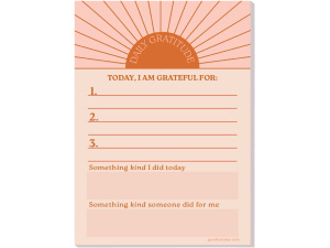 A6 Sun Ray Daily Gratitude Pad