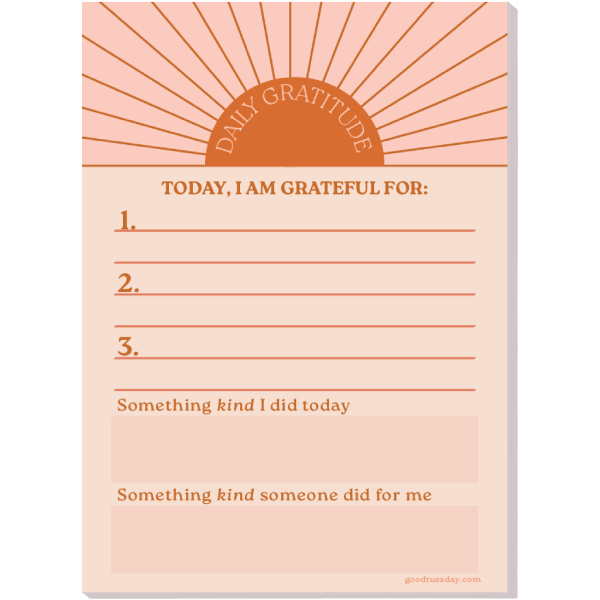 A6 Sun Ray Daily Gratitude Pad