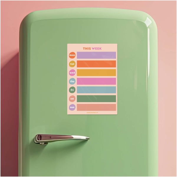 A4 Magnetic Weekly Fridge Planner - Colour Block - Image 2