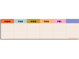 Colourful Grid Keyboard Pad Weekly Planner