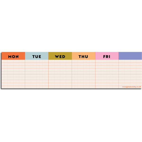 Colourful Grid Keyboard Pad Weekly Planner