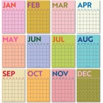 12x A3 Extra Large Colourburst Wall Planner