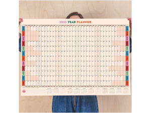 2026 A1 Year Wall Planner - Work Hard, Play Nice