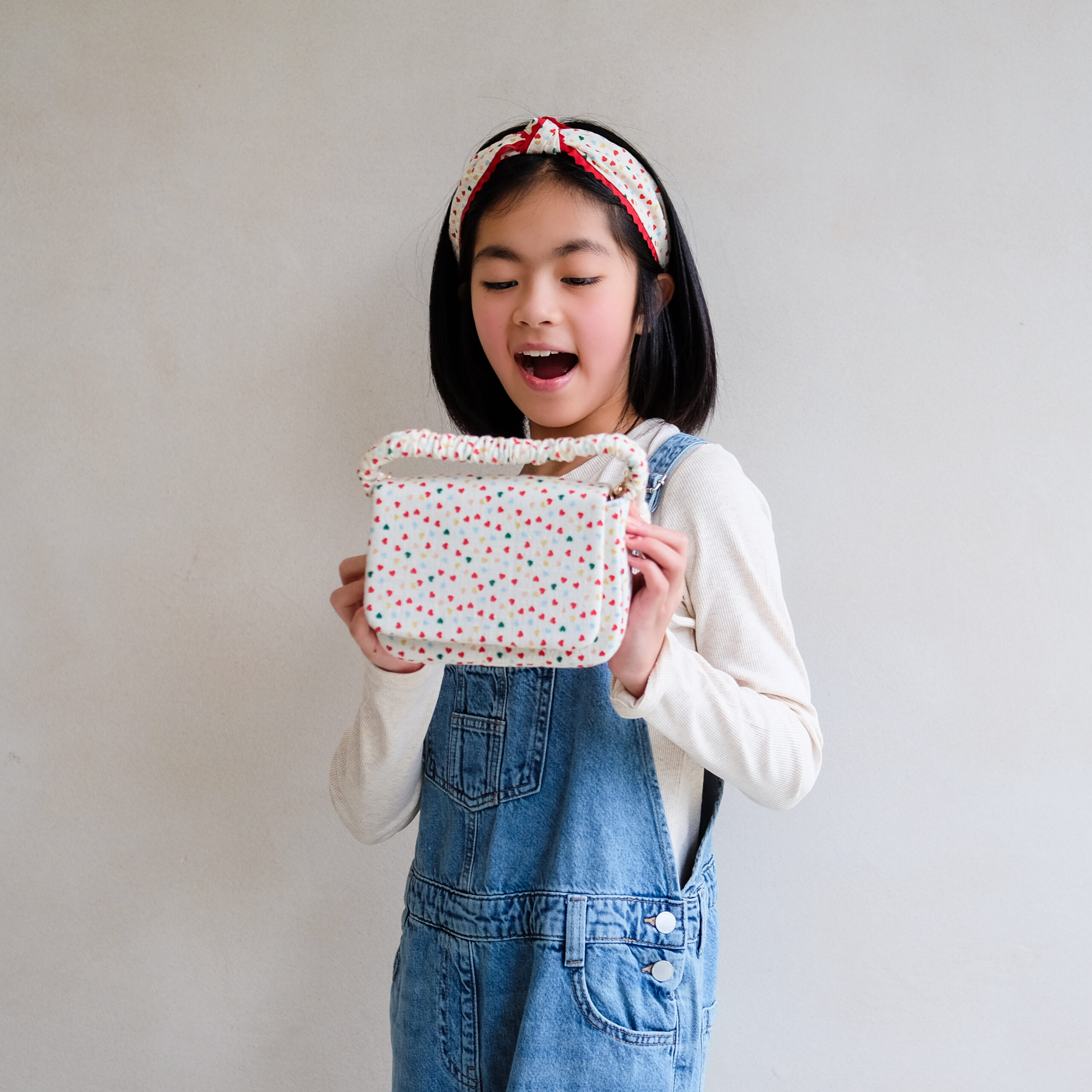 Heart Print Top Handle Bag - Image 2