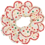 Heart Print Scalloped Scrunchie