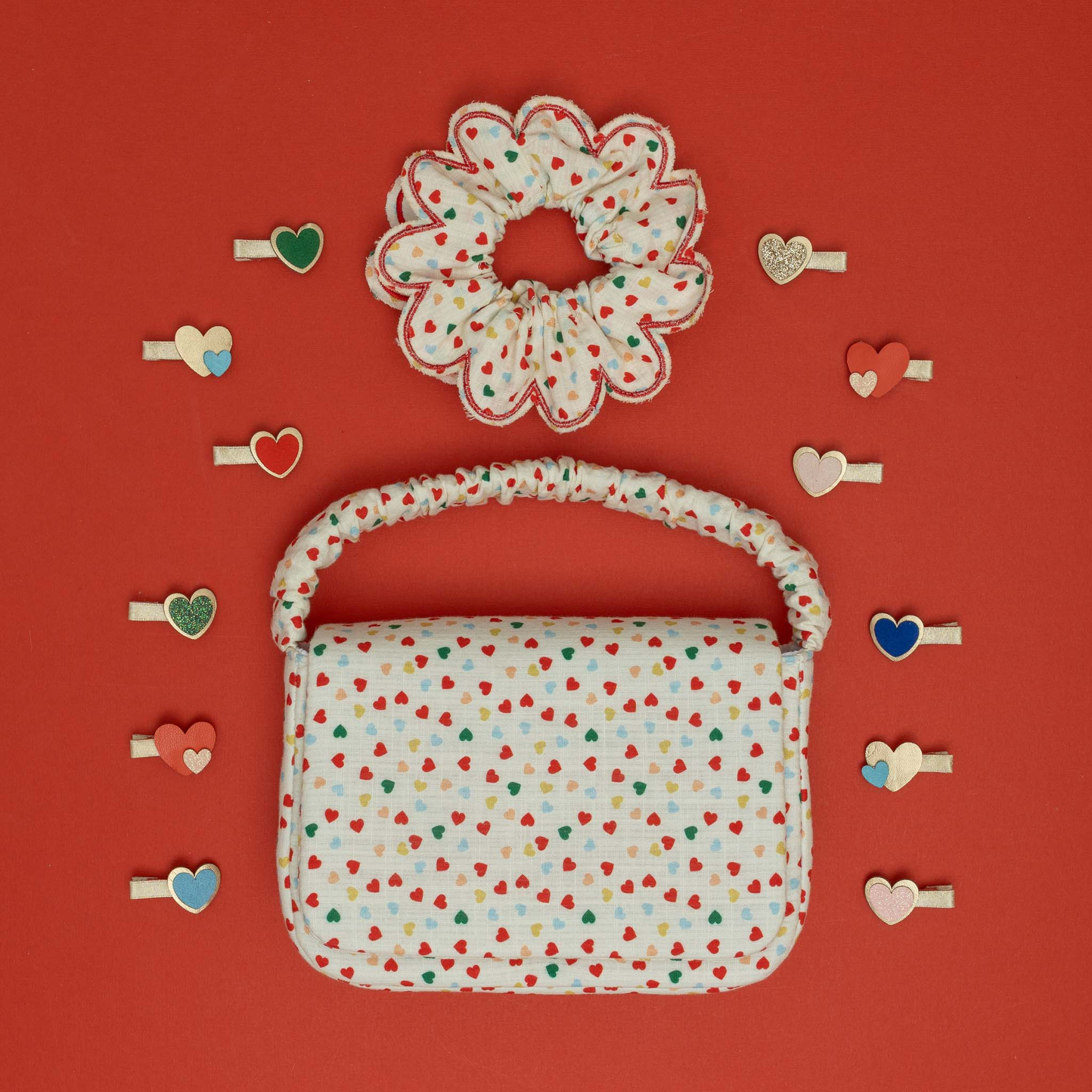 Heart Print Top Handle Bag - Image 2