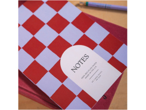 A5 Blue Berry Check Notebook