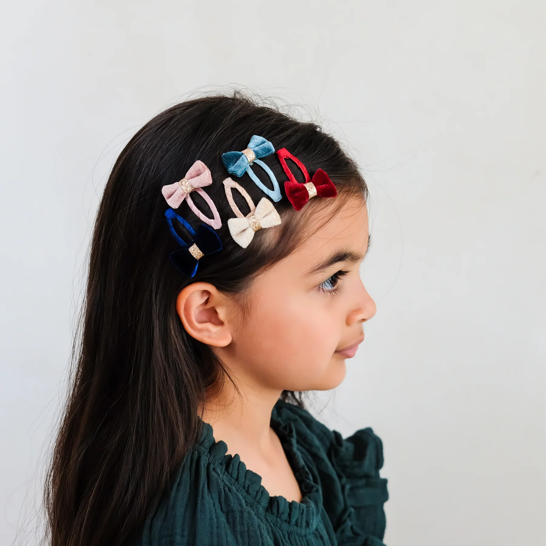 Tinkerbell Velvet Bow Mini Hair Clips (AW26) - Image 2