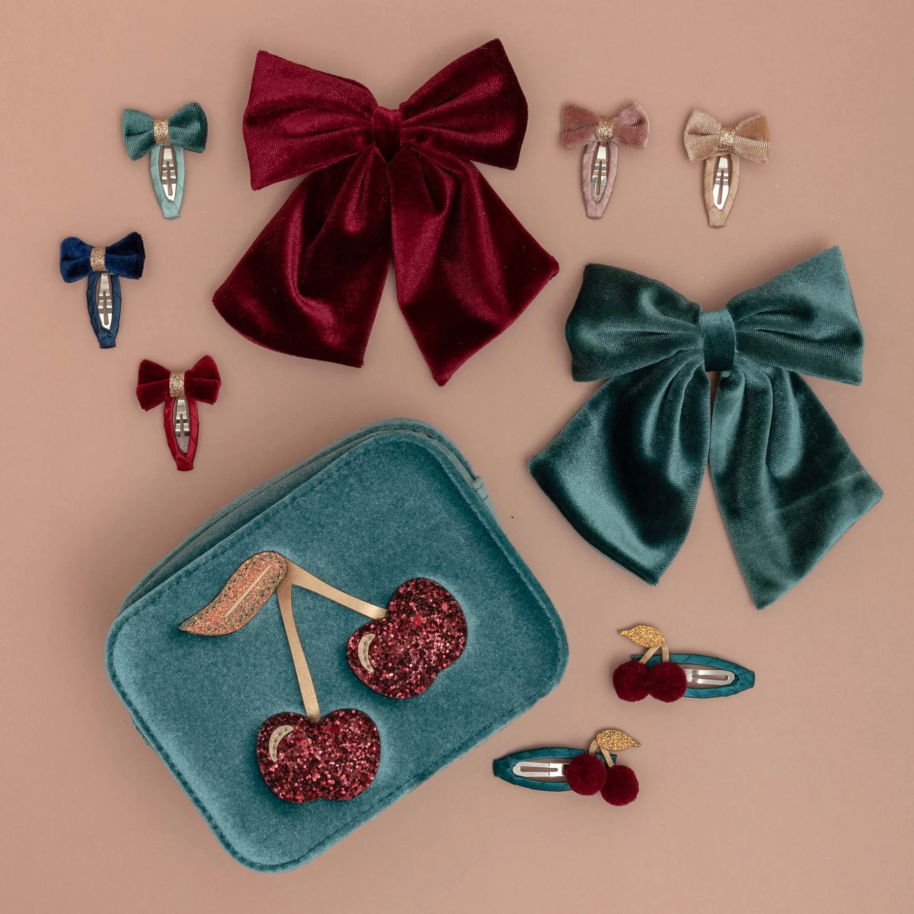 Tinkerbell Velvet Bow Mini Hair Clips (AW26) - Image 5